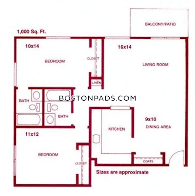 Woburn 2 Bed 1 Bath WOBURN $2,596 - $2,750